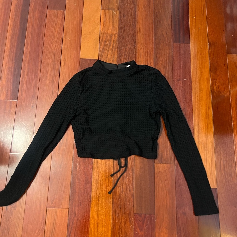 ASTR cutout cross strap long sleeve top